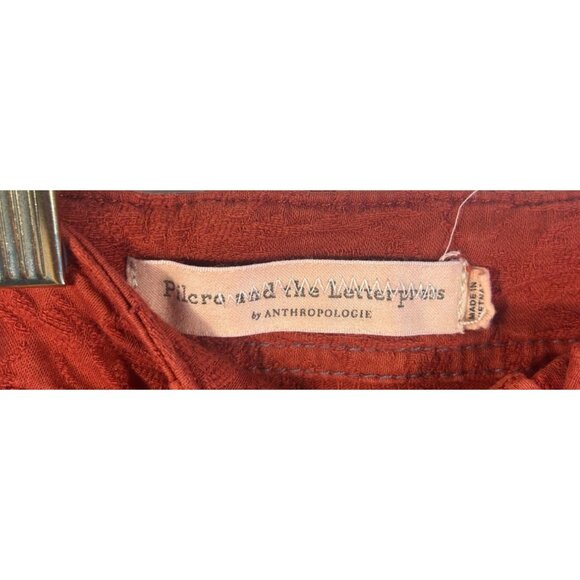 Pilcro & The Letterpress Rust High-Rise Skinny Pants Size 29 Textured Floral - Picture 2 of 8